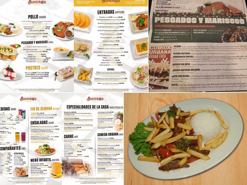 Soneros Restaurant Menu