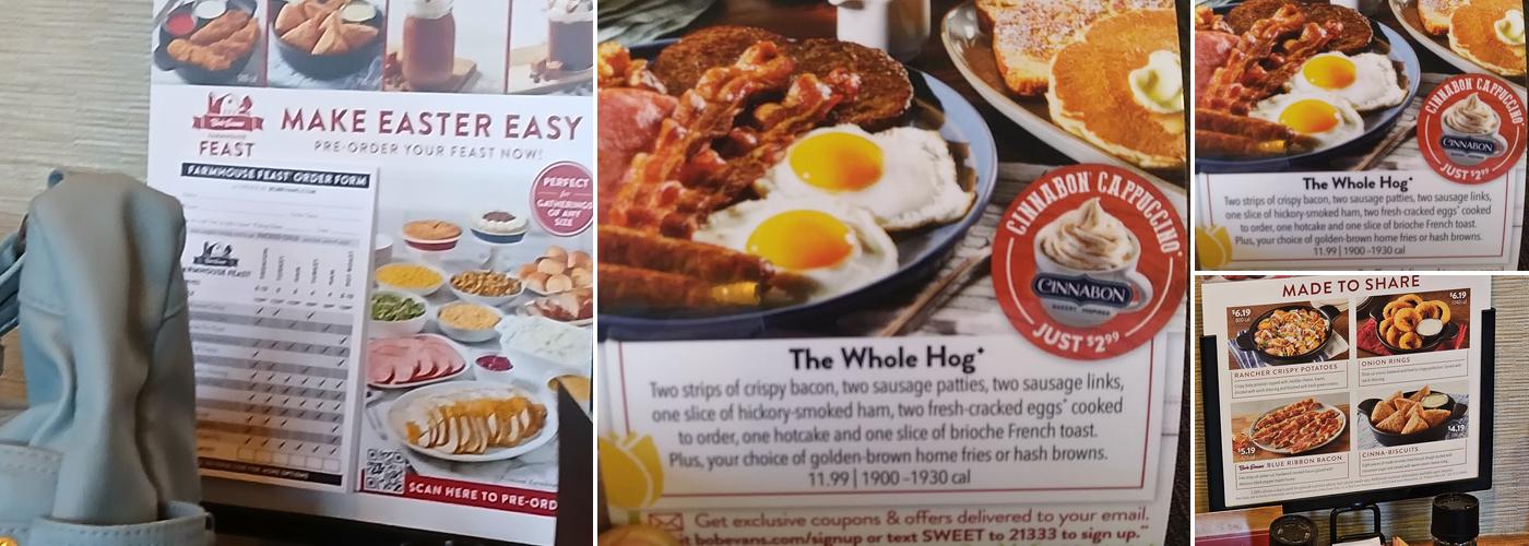 Bob Evans Menu