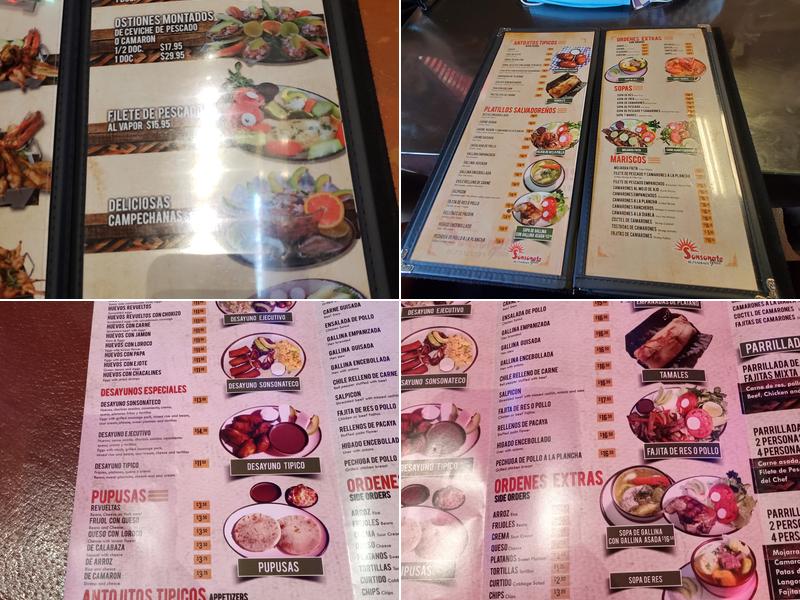 Sonsonate Grill Menu