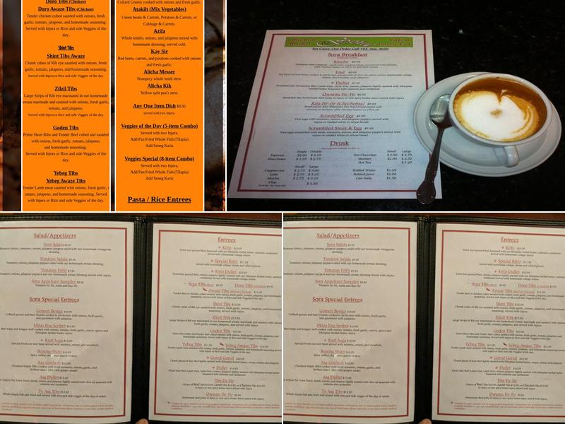 Sora Ethiopian Market, Cafe, Menu