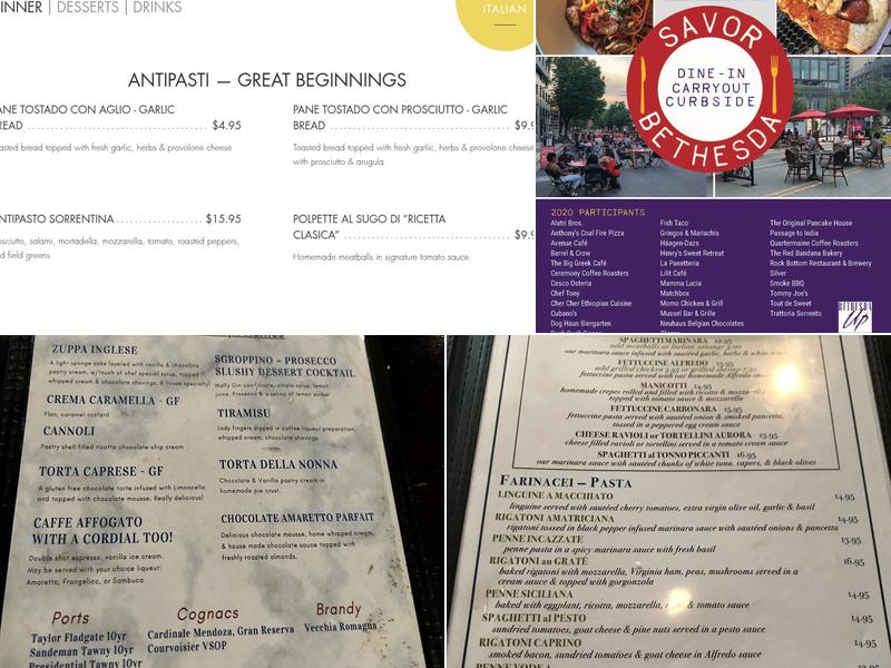 Trattoria Sorrento Menu