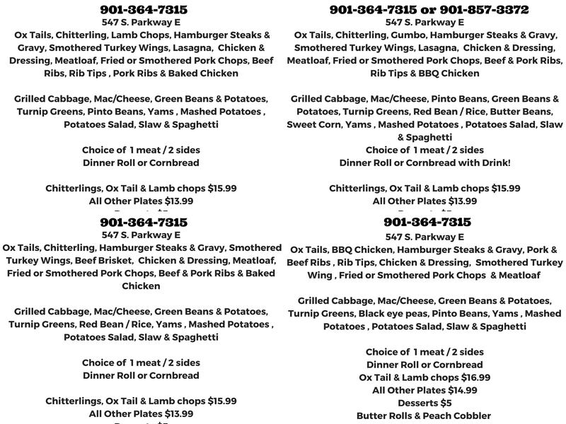 Soulz Cafe & House of Soul Menu