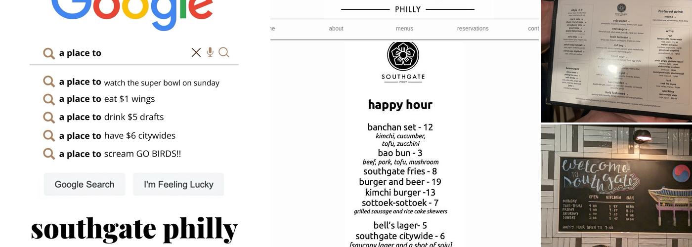 SouthGate Menu