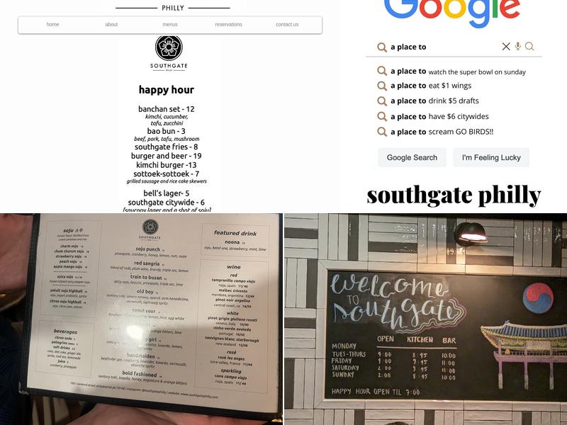 SouthGate Menu