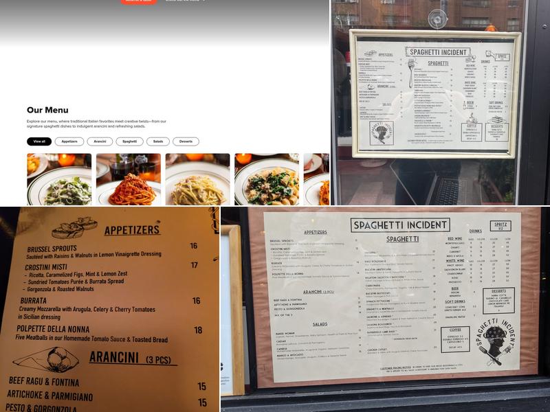 Spaghetti Incident Menu