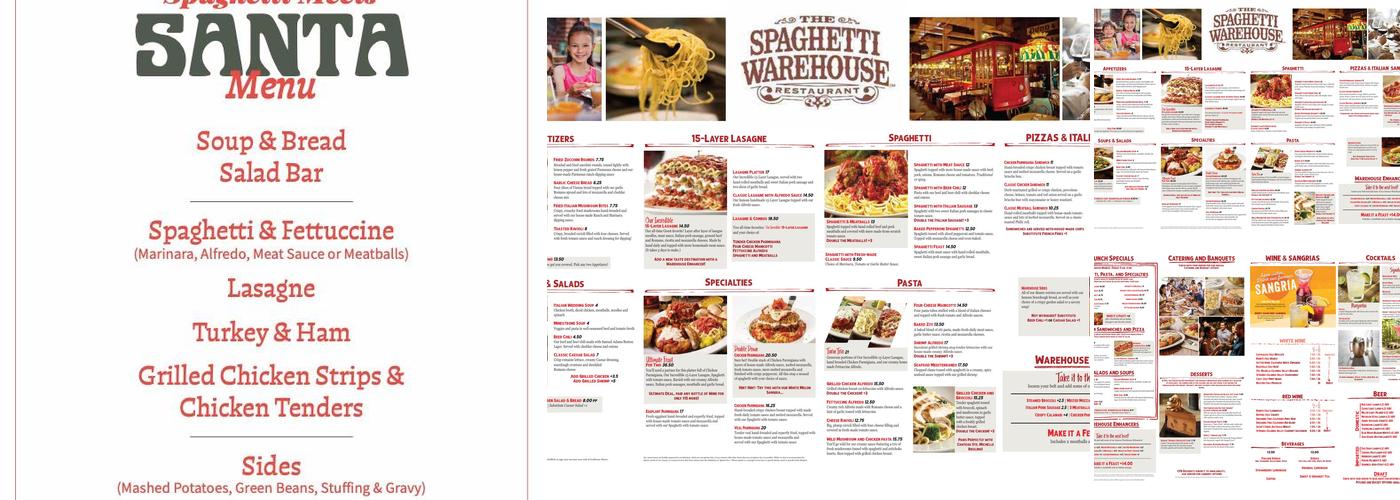 Spaghetti Warehouse Menu