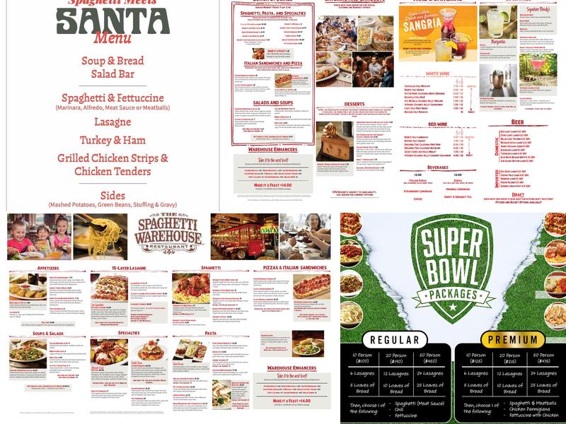 Spaghetti Warehouse Menu