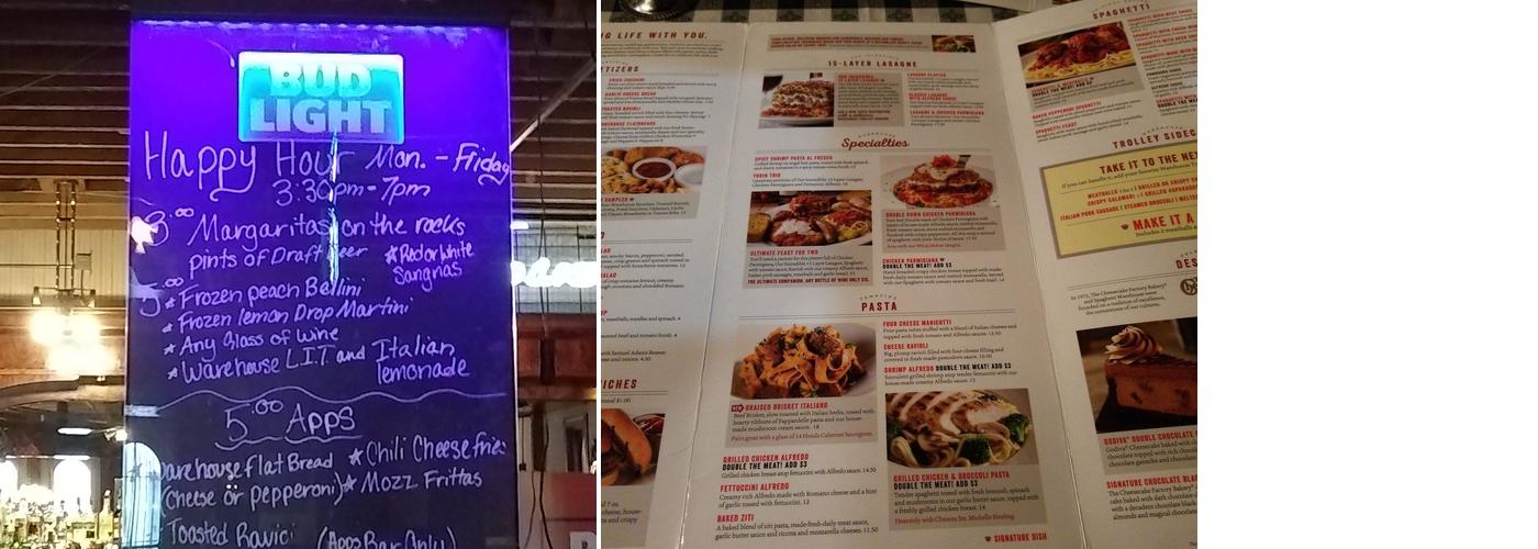 Spaghetti Warehouse Menu