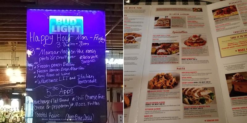 Spaghetti Warehouse Menu