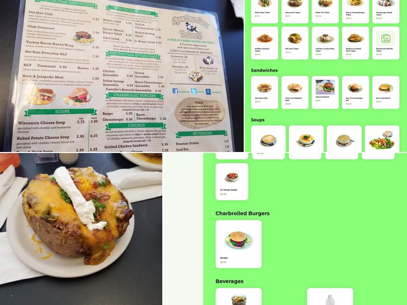 Spectacular Tubers Menu