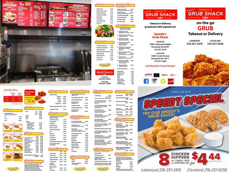Speedy's grub shack Menu