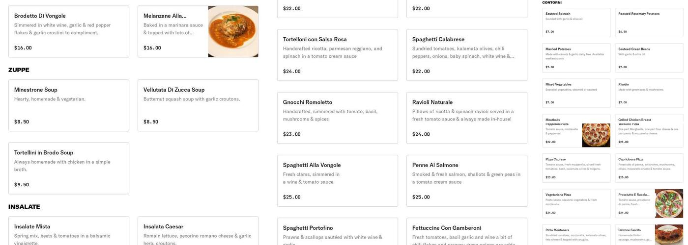 Spiazzo Menu