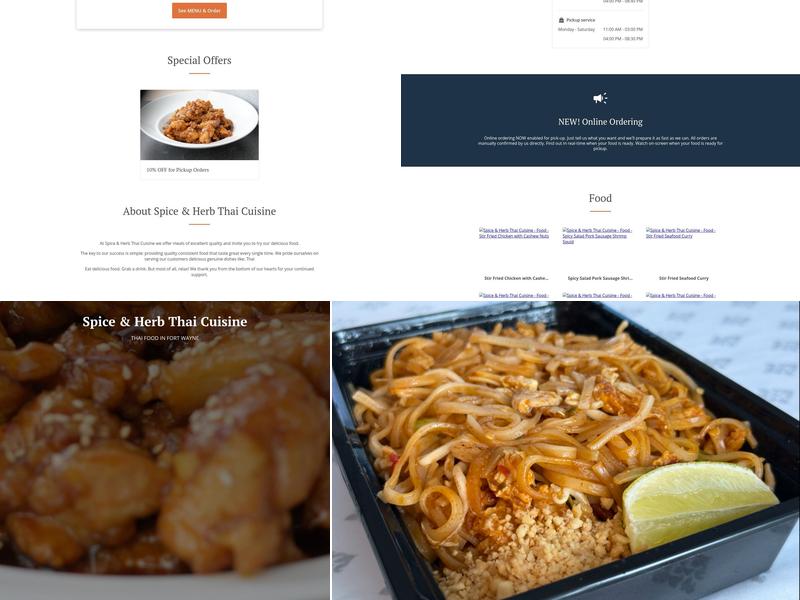 Spice & Herb Thai Cuisine Menu