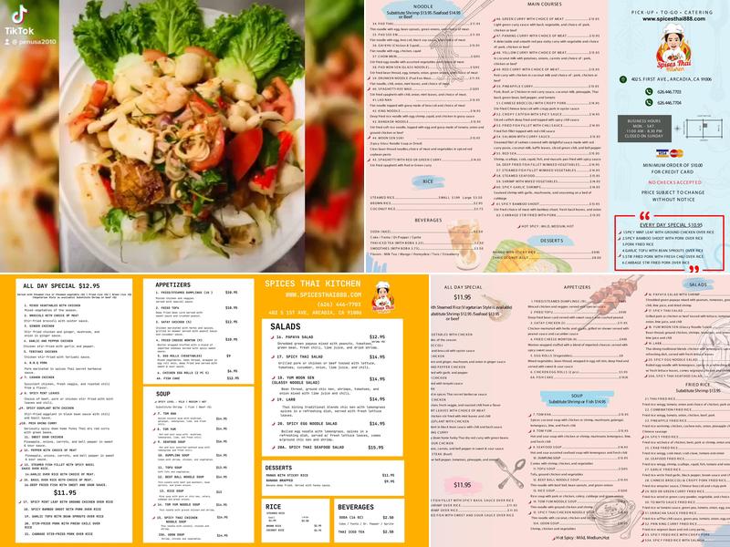 Spices Thai Kitchen Menu