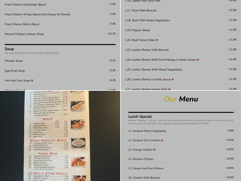 Spicy Chen Menu