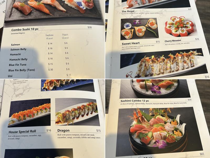 Spiral Japanese Restaurant Menu