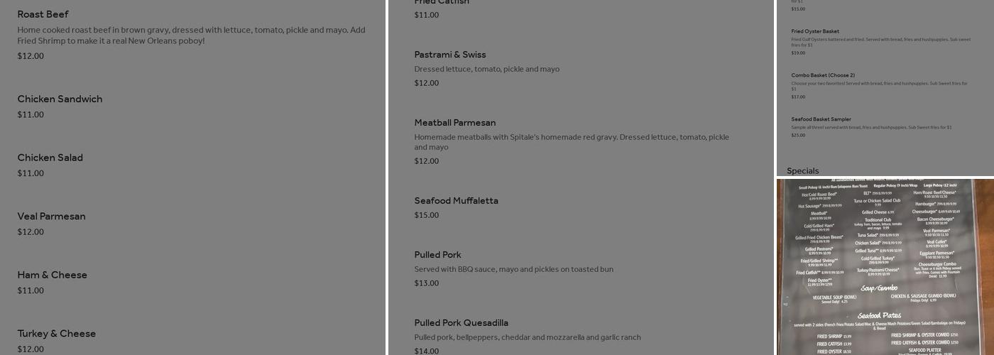 Spitale's Deli & Catering Menu