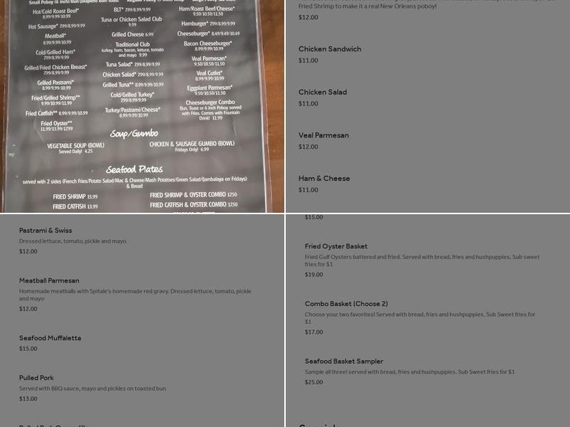 Spitale's Deli & Catering Menu