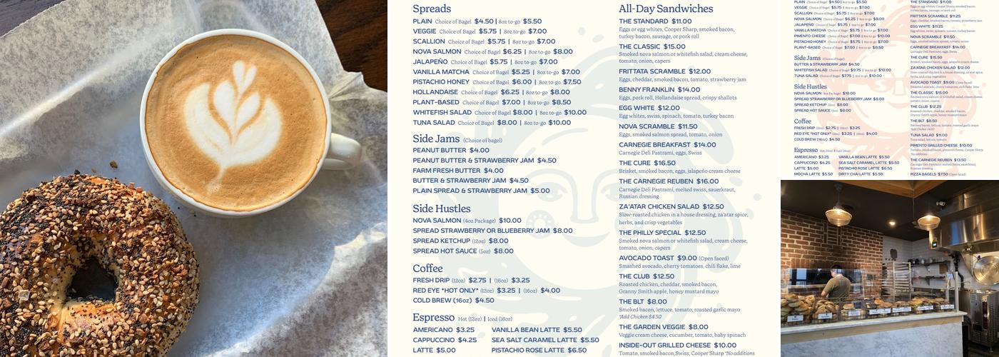 Spread Bagelry Menu