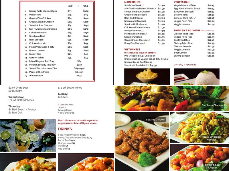 Spring Rolls Menu