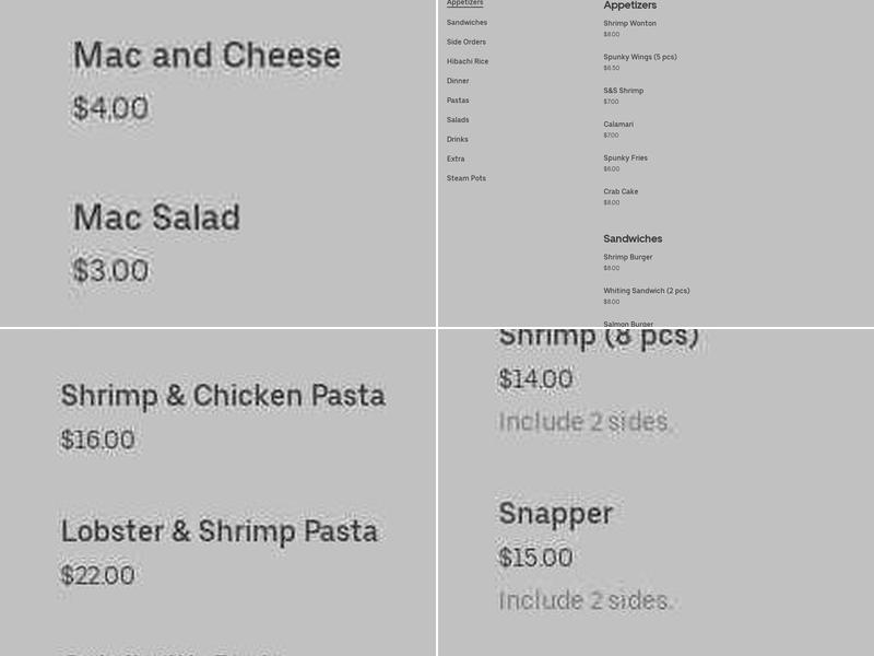 Spunky Fish N Things Menu