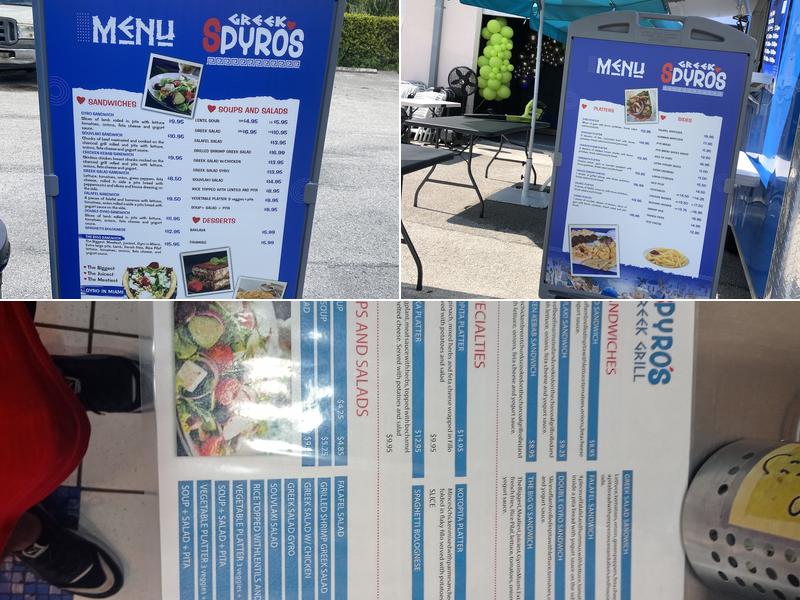 Spyro's Greek Restaurant Menu