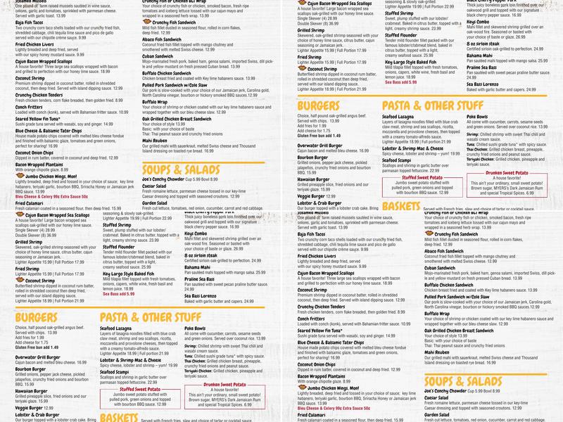 Squid Lips Menu