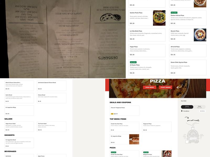 Saint Augustine pizza Menu