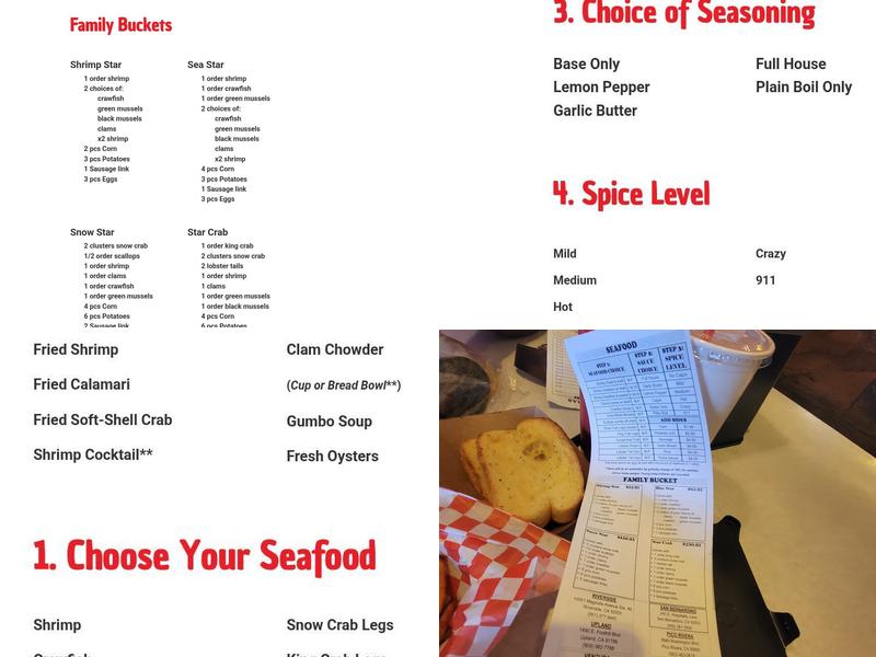 Star Crab Menu