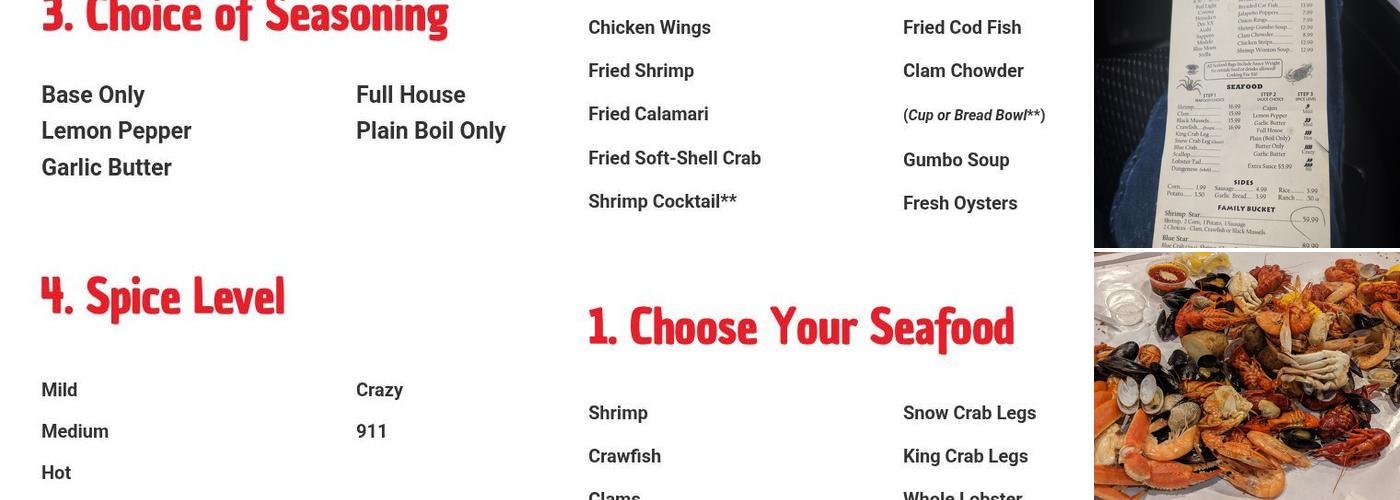 Star Crab Menu