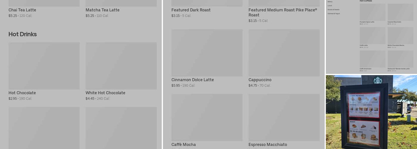 Starbucks Menu