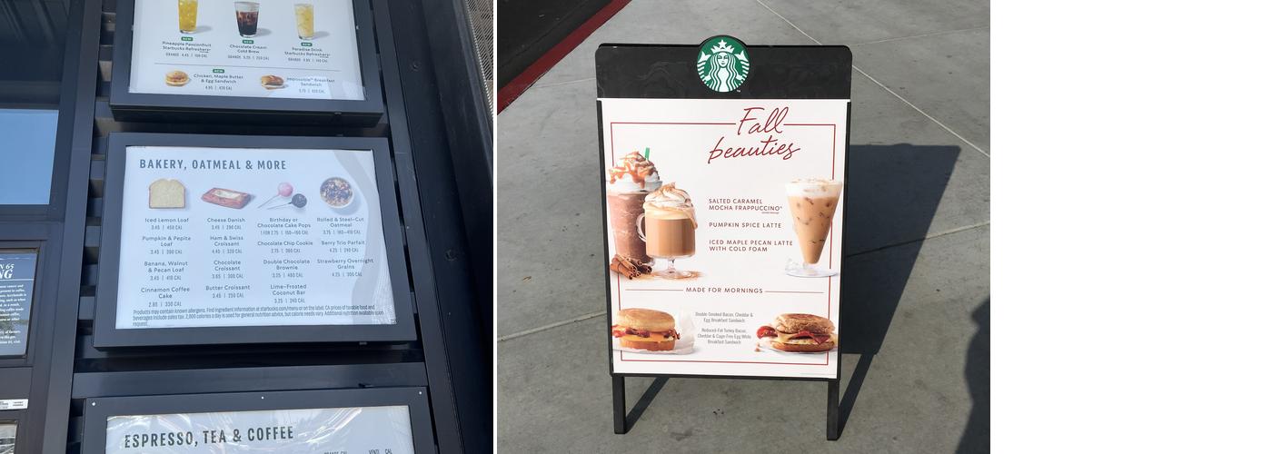 Starbucks Menu