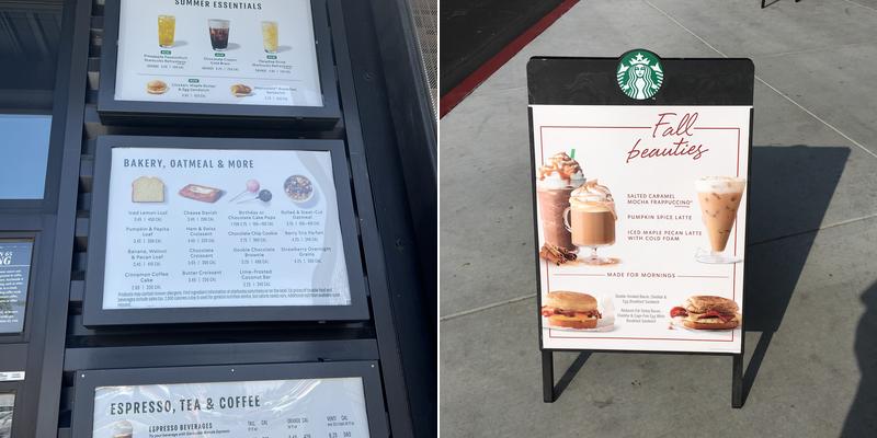 Starbucks Menu