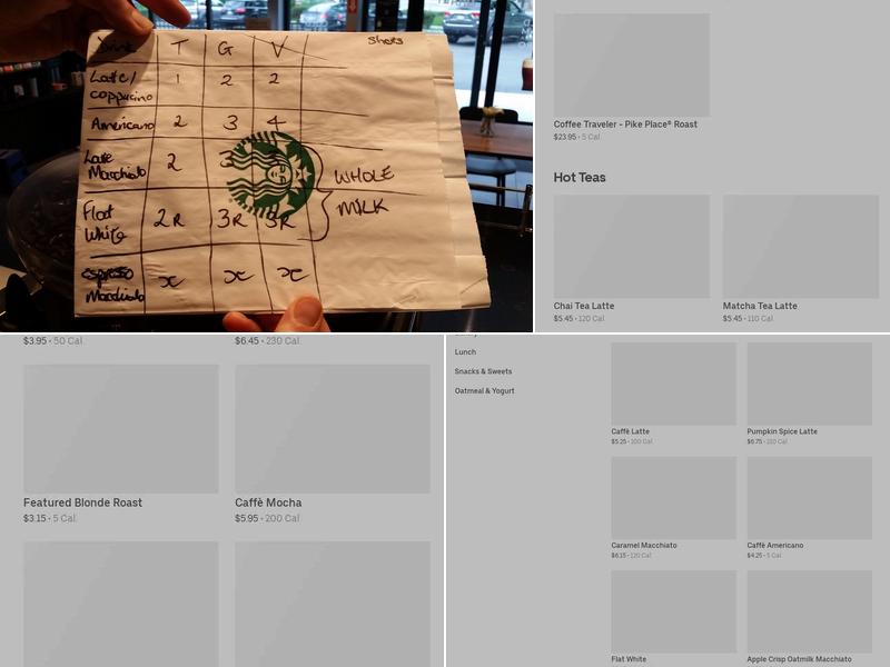 Starbucks Menu