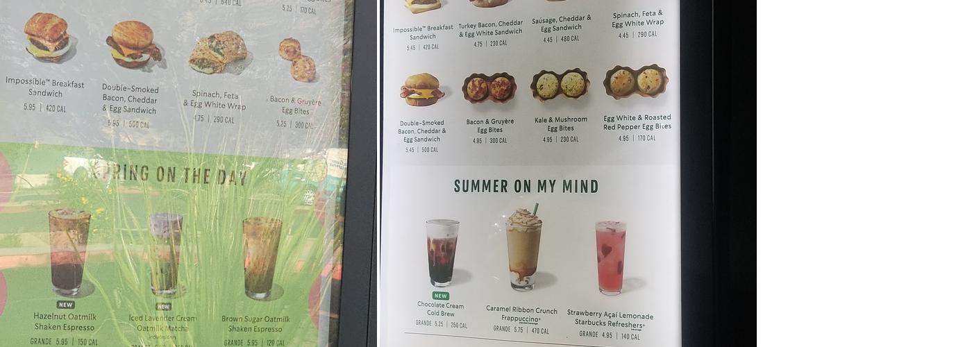 Starbucks Menu