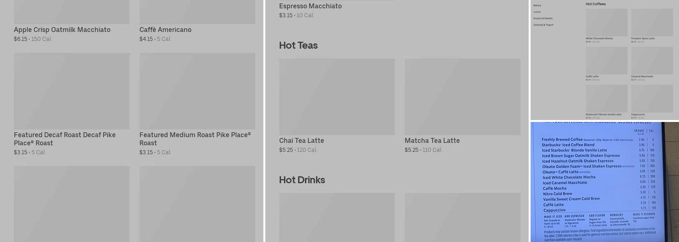 Starbucks Menu