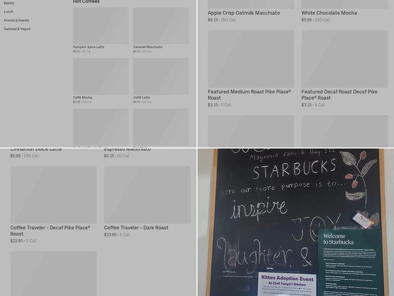 Starbucks Menu