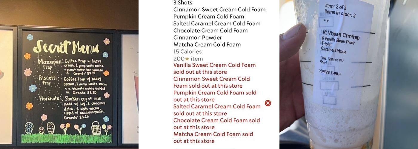 Starbucks Menu