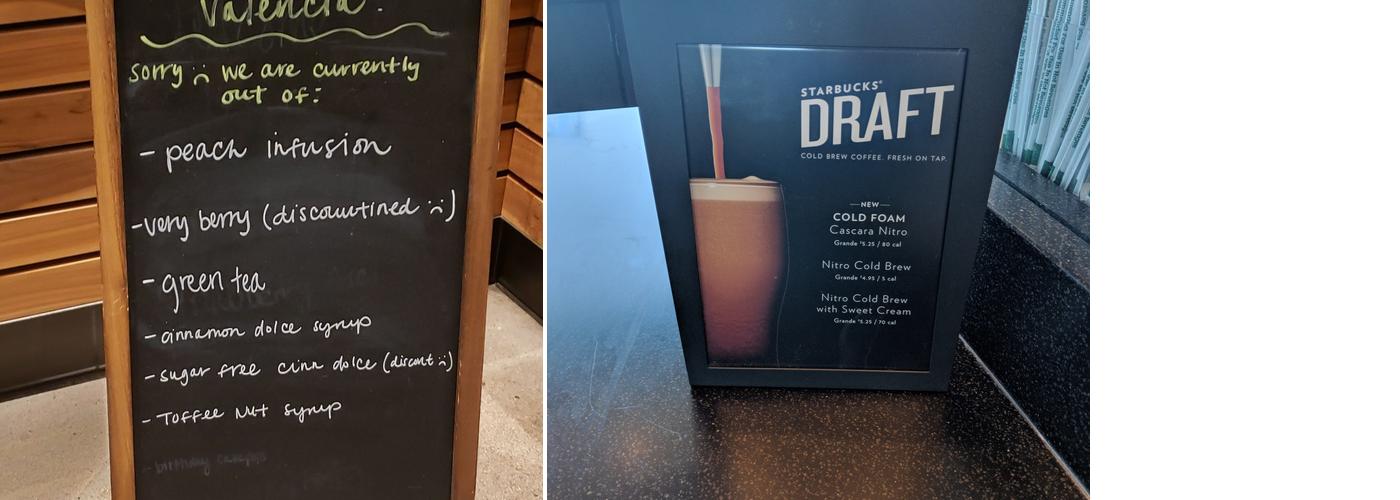 STARBUCKS Menu