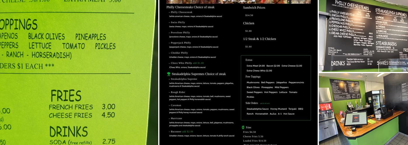 Steakadelphia Menu