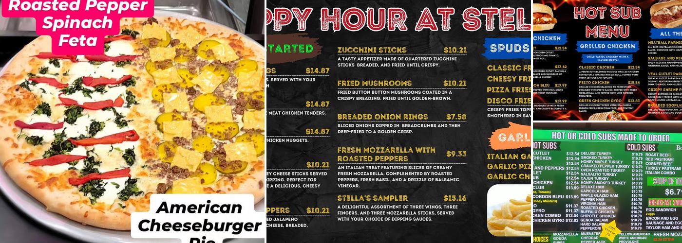 Stella's 24 Hour Eatery Menu