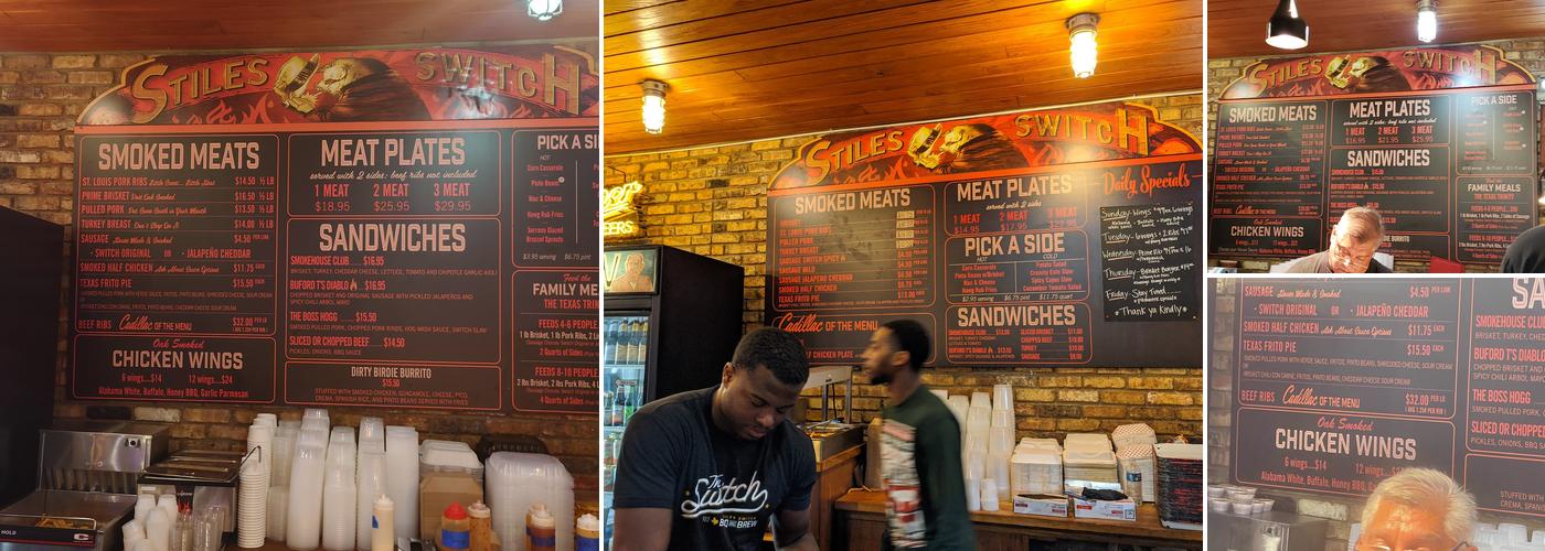 Stiles Switch BBQ Menu