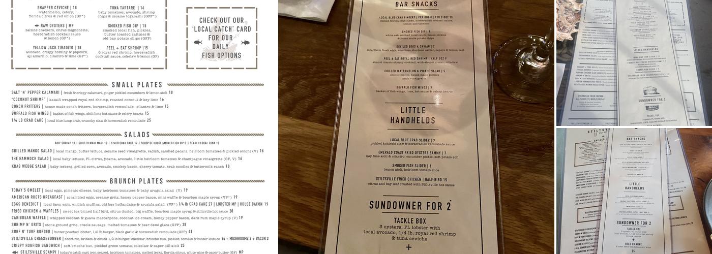 Stiltsville Fish Bar Menu