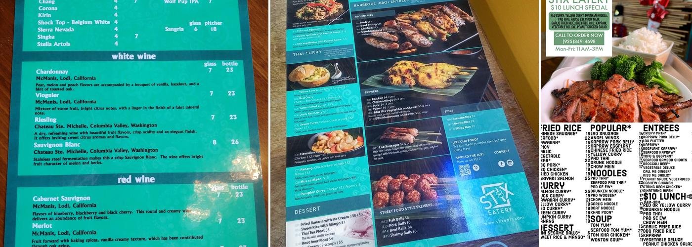 STIX Eatery Menu