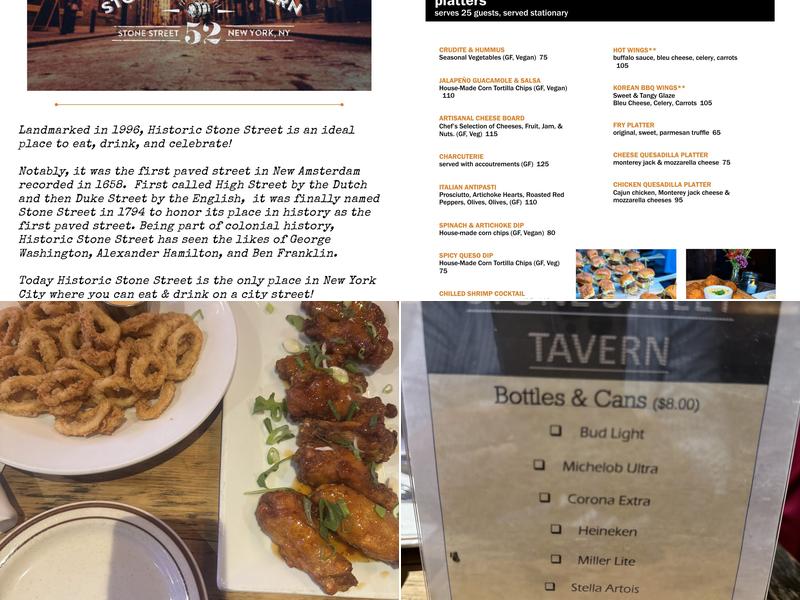 Stone Street Tavern Menu
