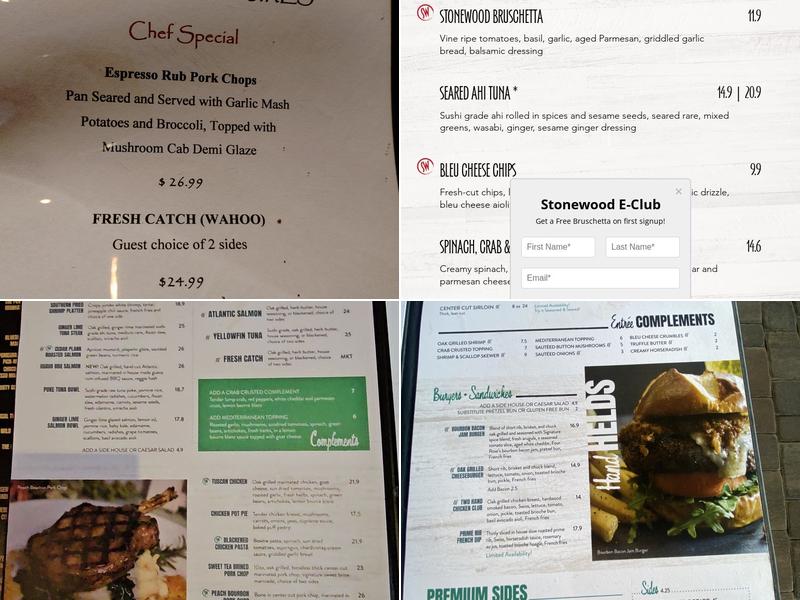 Stonewood Grill & Tavern Menu