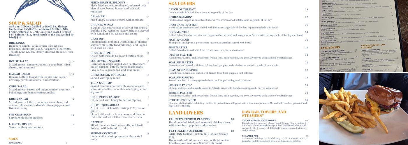 Stripers Waterside Menu