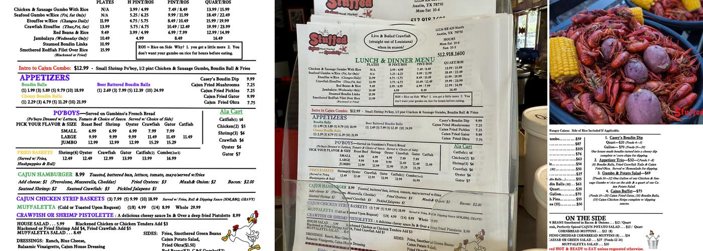 Stuffed Cajun Meat Market Menu