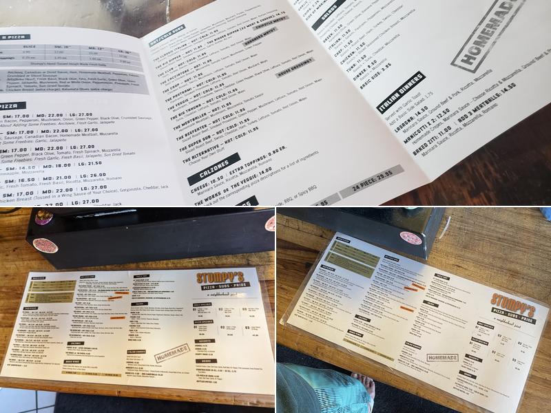 Stumpy's Pizza & Subs Menu