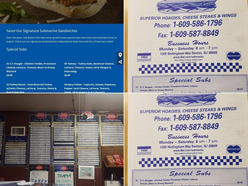 Sub Maria's Deli Menu